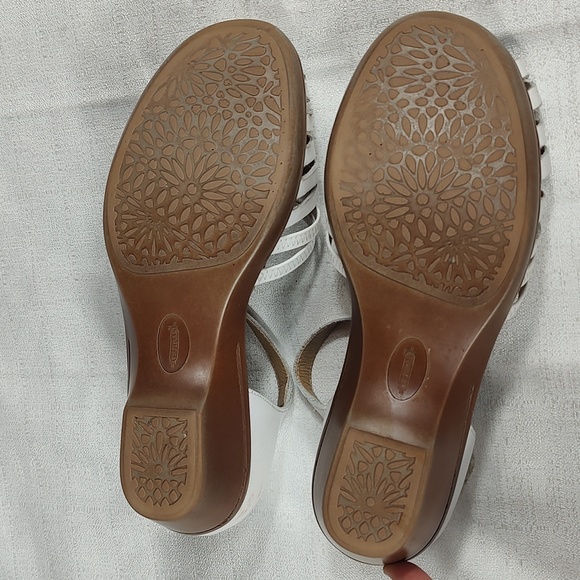 Tejidas White Leather Strappy Summer Sandals Tillis Women Size 10W - Picture 6 of 8